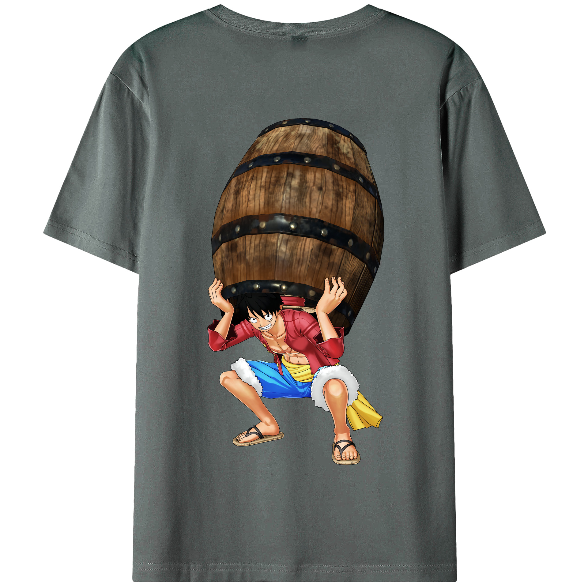 ワンピース モンキー・D・ルフィ ONE PIECE Monkey D. Luffy 綿100％半袖Tシャツ（背面プリント）